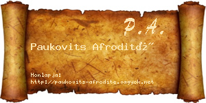 Paukovits Afrodité névjegykártya
